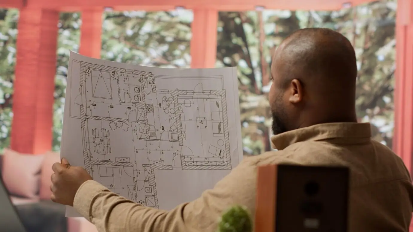 A corporate owner planning a renovation of the office interior design